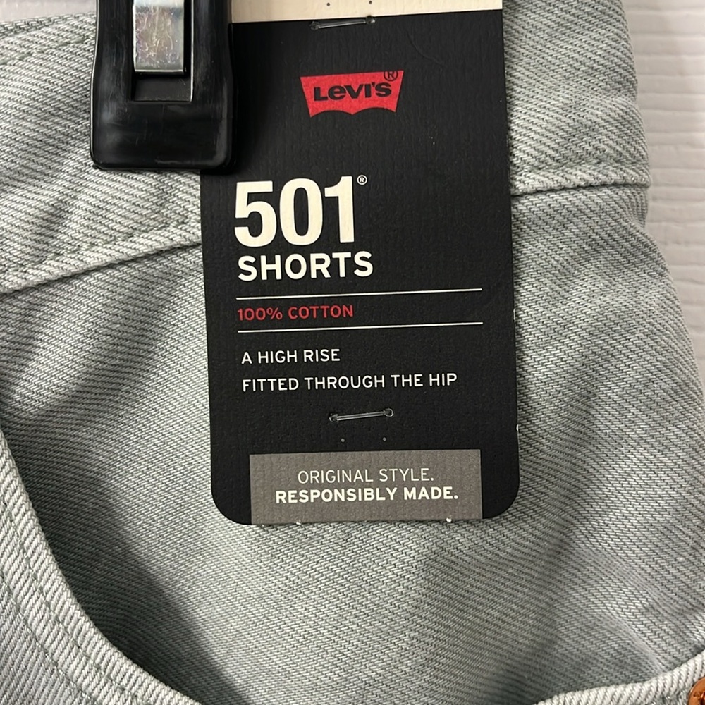 Levi's 501 High Rise Cutoff Jean Shorts Sage Green 31 NWT - Picture 5 of 10